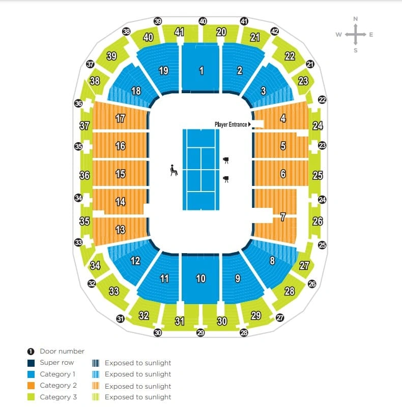 瑪格麗特考特球場 Margaret Court Arena OA seatong map