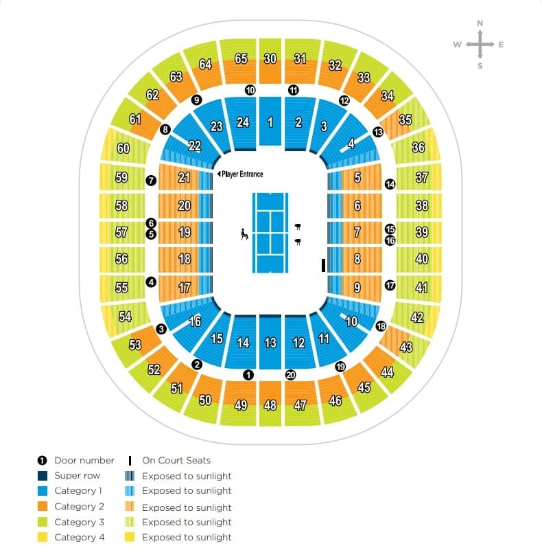 羅德拉沃競技場 Rod Laver Arena OA seating map